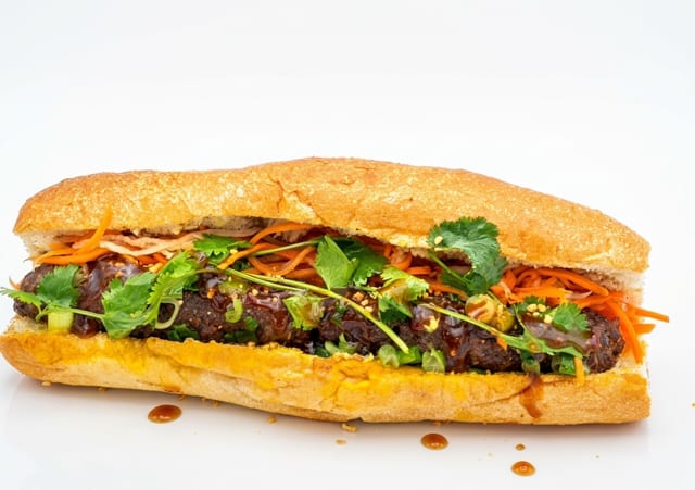 Grilled Beef Skewer Banh Mi.